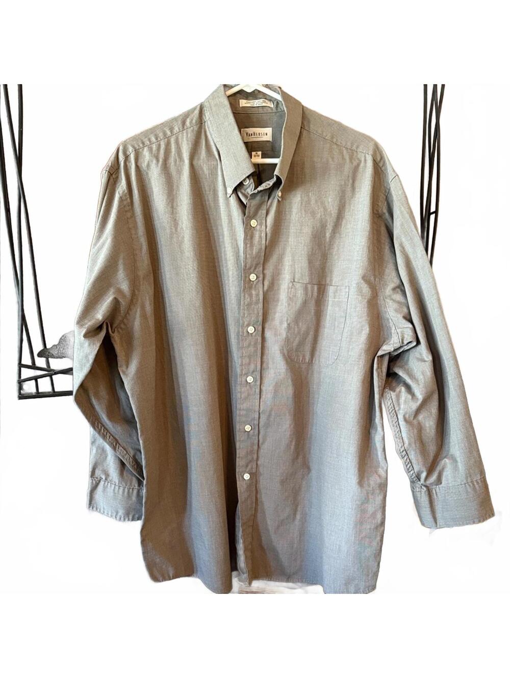 Van Heusen Pinpoint Oxford Button-Down Dress Shirt Size 18 32/33